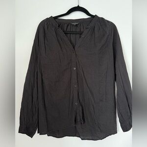 Lucky Brand Black Button-Up Top